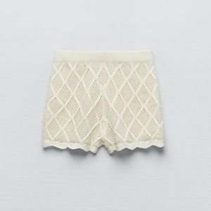 ✴️ NWT ZARA WHITE CREAM CROCHET SHORTS SIZE SMALL 7901/351